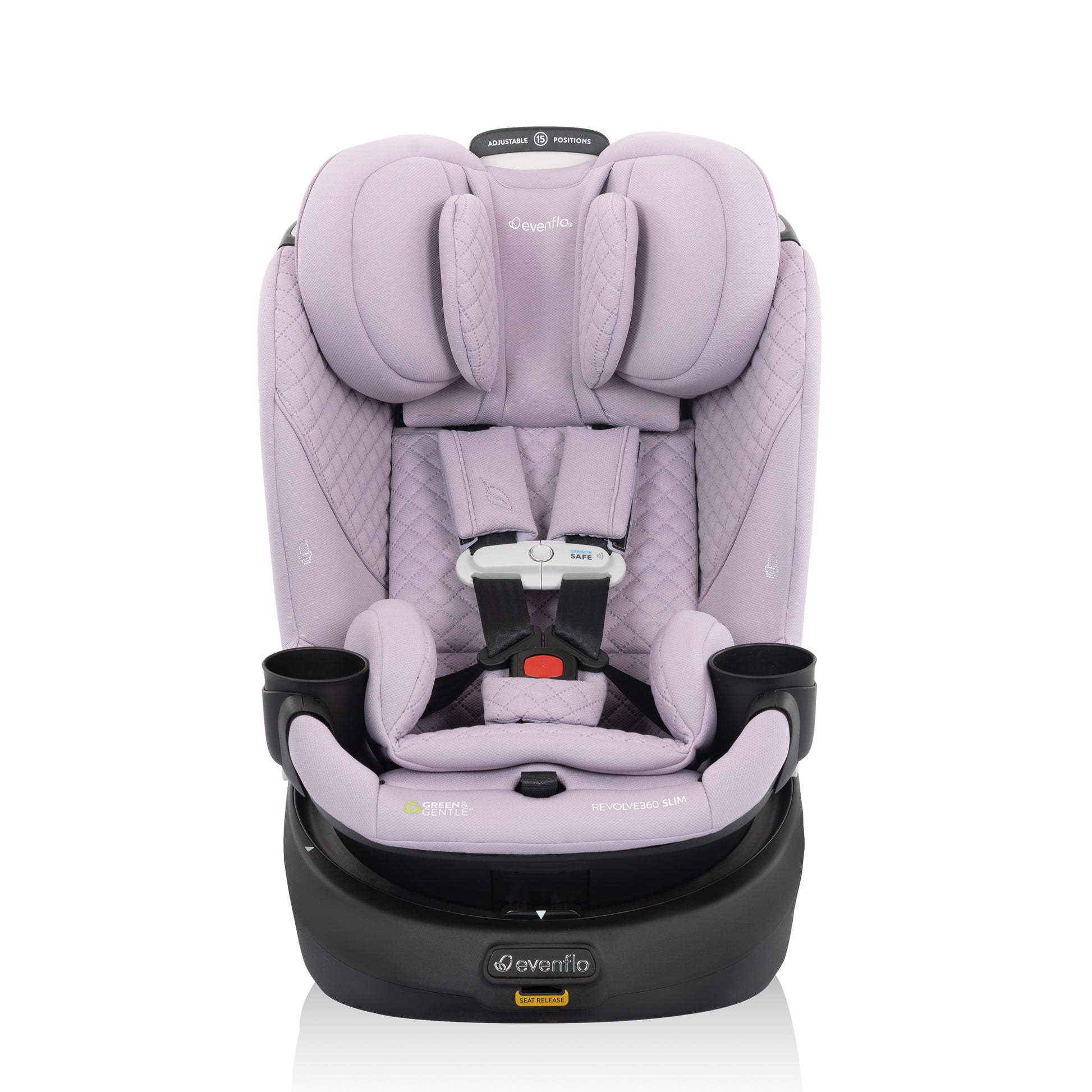 Revolve360 Slim 2-in-1 Rotating Car Seat with Green & Gentle Fabric Agate Purple