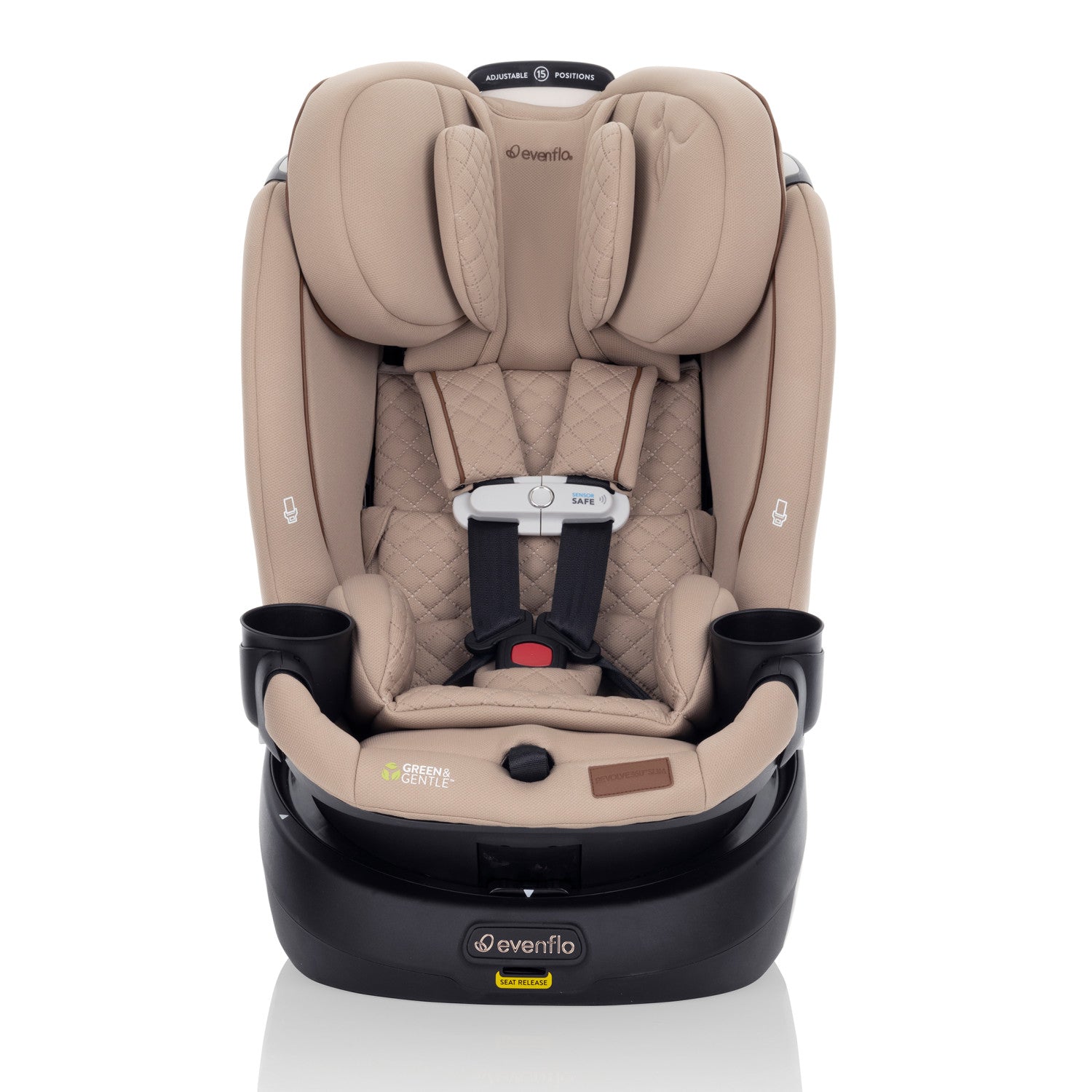 Revolve360 Slim 2-in-1 Rotational Car Seat with Green & Gentle Fabric (Travertine)