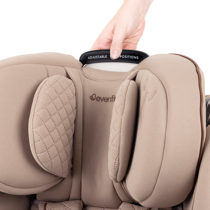 Revolve360 Slim 2-in-1 Rotational Car Seat with Green & Gentle Fabric (Travertine) handle