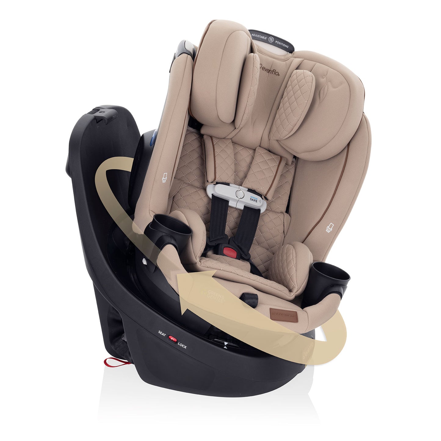 Revolve360 Slim 2-in-1 Rotating Car Seat with Green & Gentle Fabric
