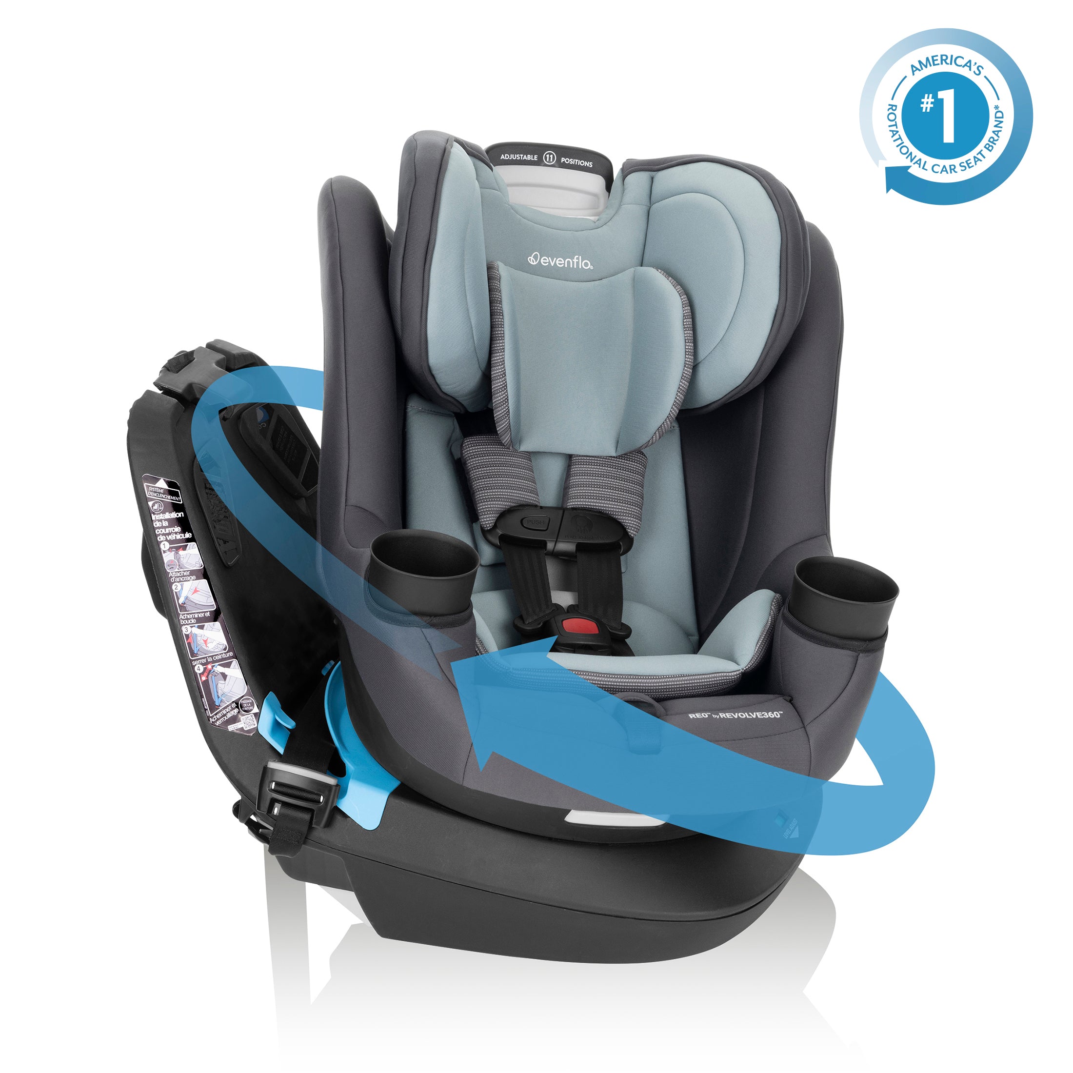 thumbnail image 2 of Evenflo Revolve 360 Extend Rotational Convertible Car Seat - Revere 1 2 of 11