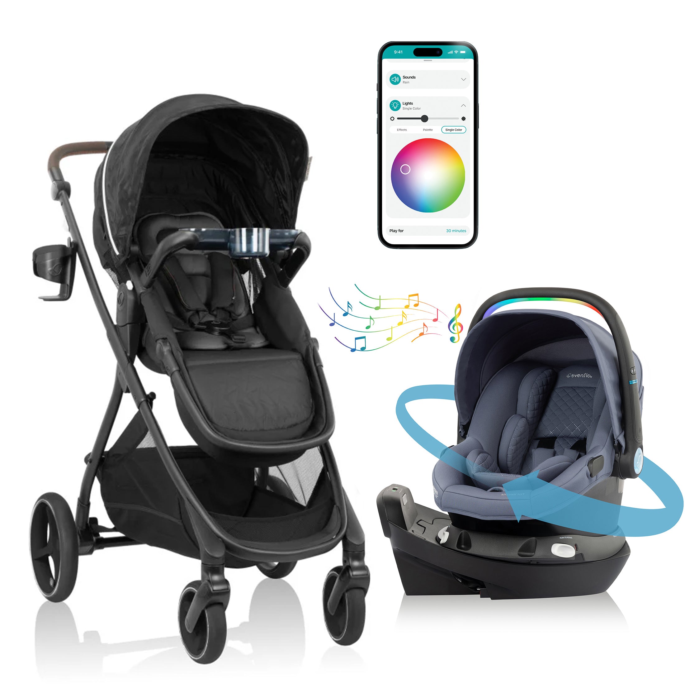 ★BLUE ELEPHANT★ PRAM black Shyft-Intuiti-Travel-System-