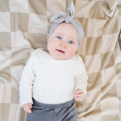 Stretch Receiving Blankets Neutral checkered 2