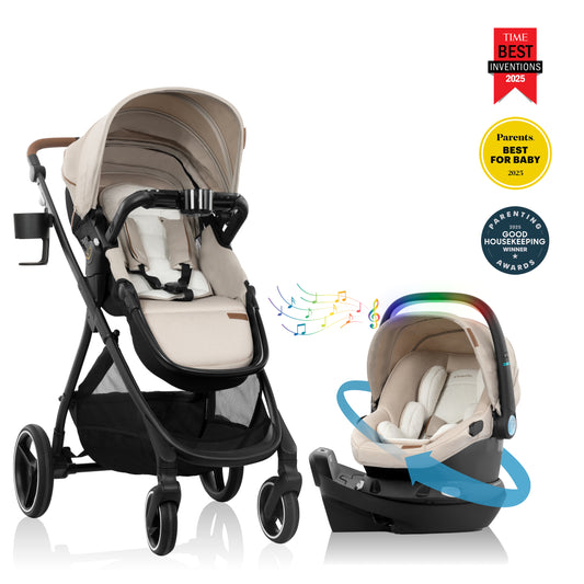 Shyft Intuiti+ Travel System featuring Revolve180 LiteMax™ NXT Rotating Infant Car Seat with SensorySoothe