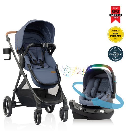 Shyft Intuiti+ Travel System featuring Revolve180 LiteMax™ NXT Rotating Infant Car Seat with SensorySoothe