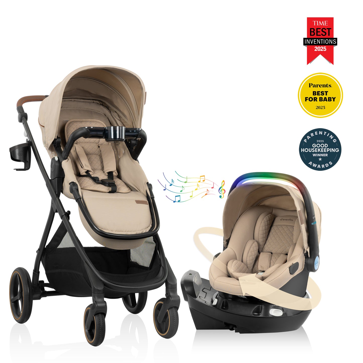 Shyft Intuiti+ Travel System featuring Revolve180 LiteMax™ NXT Rotating Infant Car Seat with SensorySoothe