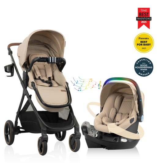 Shyft Intuiti+ Travel System featuring Revolve180 LiteMax™ NXT Rotating Infant Car Seat with SensorySoothe