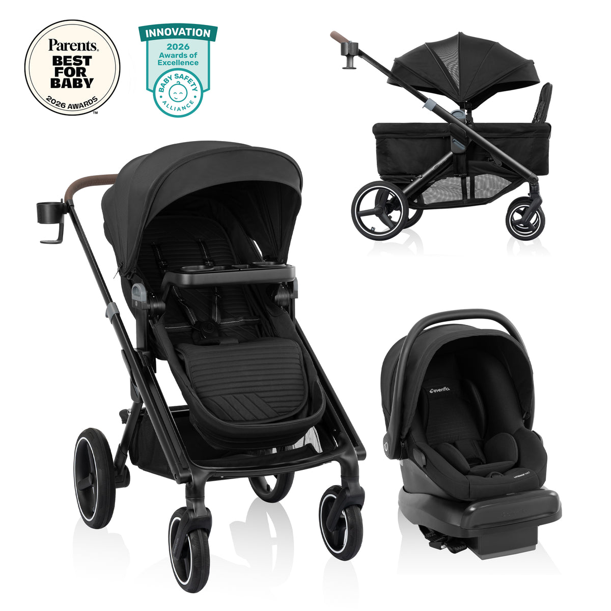 Transformer Stroller to Wagon Travel System Featuring LiteMax NXT Infant Car Seat