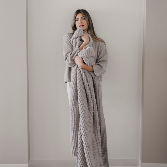 Waffle knit gray