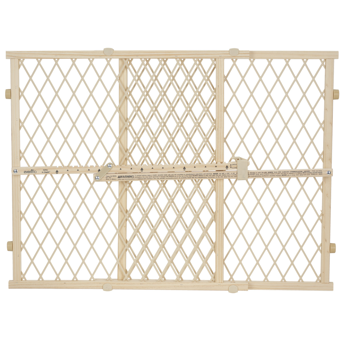 Position & Lock Adjustable Wood Baby Gate (Natural Wood)