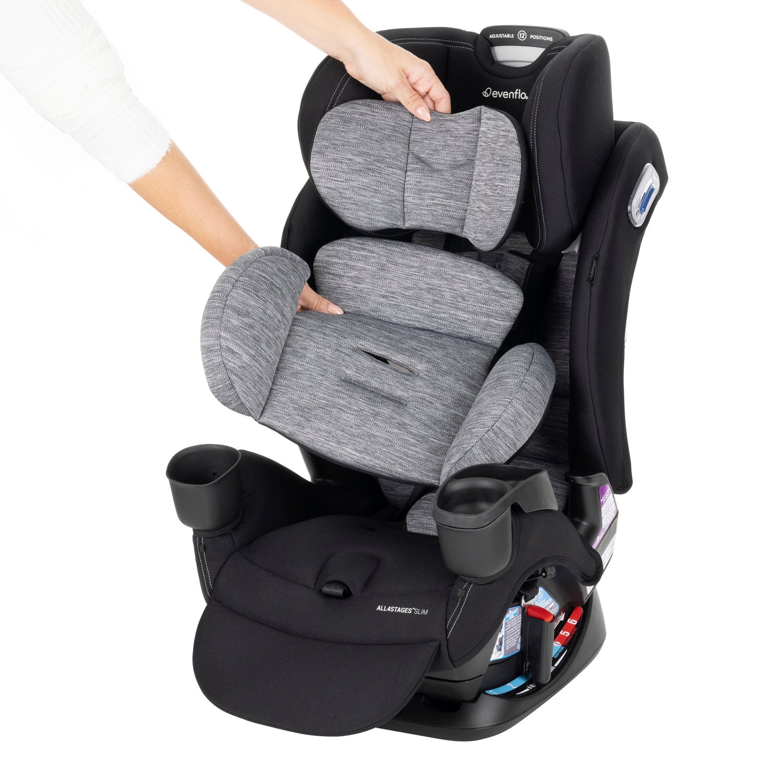 All4Stages Slim Plus Canopy 4-in-1 Convertible Car Seat Howell Black