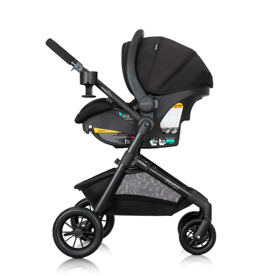 Pivot Modular Travel System with LiteMax Infant Car Seat with Anti-Rebound Bar side stroll 1