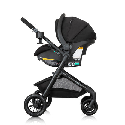 Pivot Modular Travel System with LiteMax Infant Car Seat with Anti-Rebound Bar side stroll 1