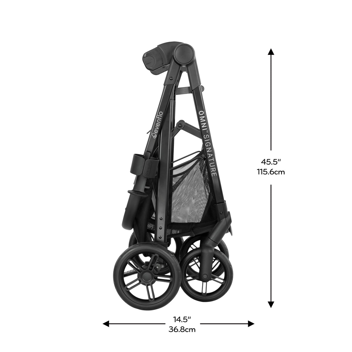 Omni Signature Travel System with LiteMax Infant Car Seat dimensions diagram