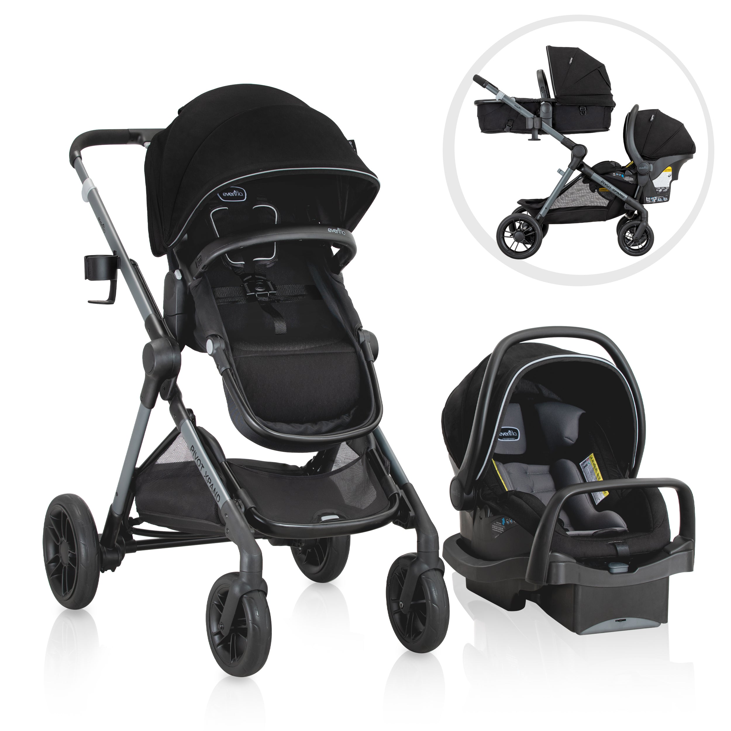 Evenflo Pivot Xpand Modular Travel System with LiteMax Infant Car