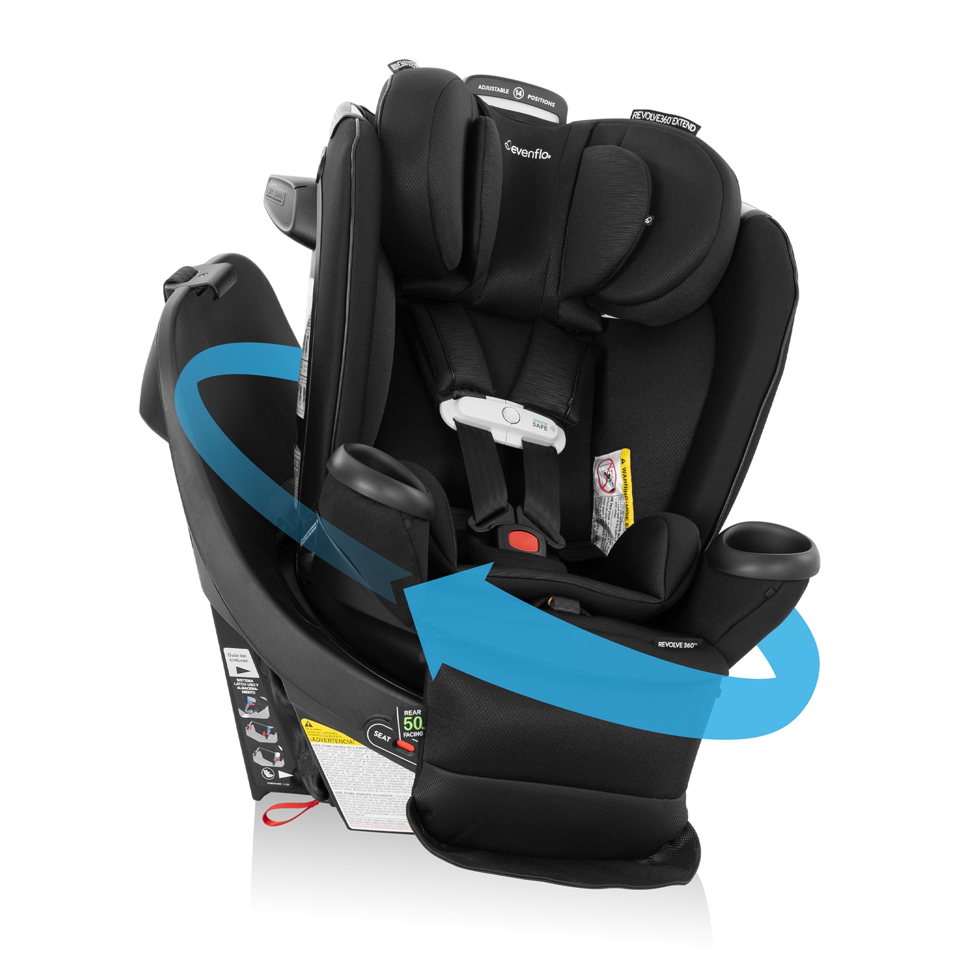 Evenflo Revolve360 Extend All-in-One Rotational Car Seat with SensorSafe