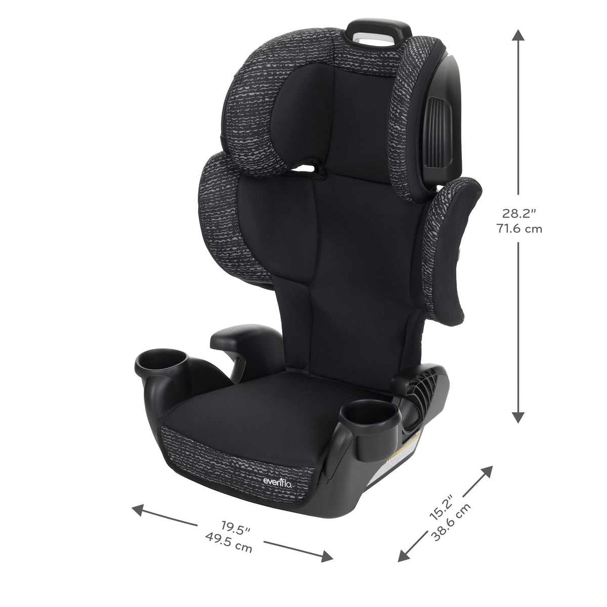 GoTime LX Booster Car Seat dimensions diagram