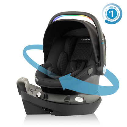Revolve180 LiteMax NXT Rotating Infant Car Seat with SensorySoothe (Jasper Black)