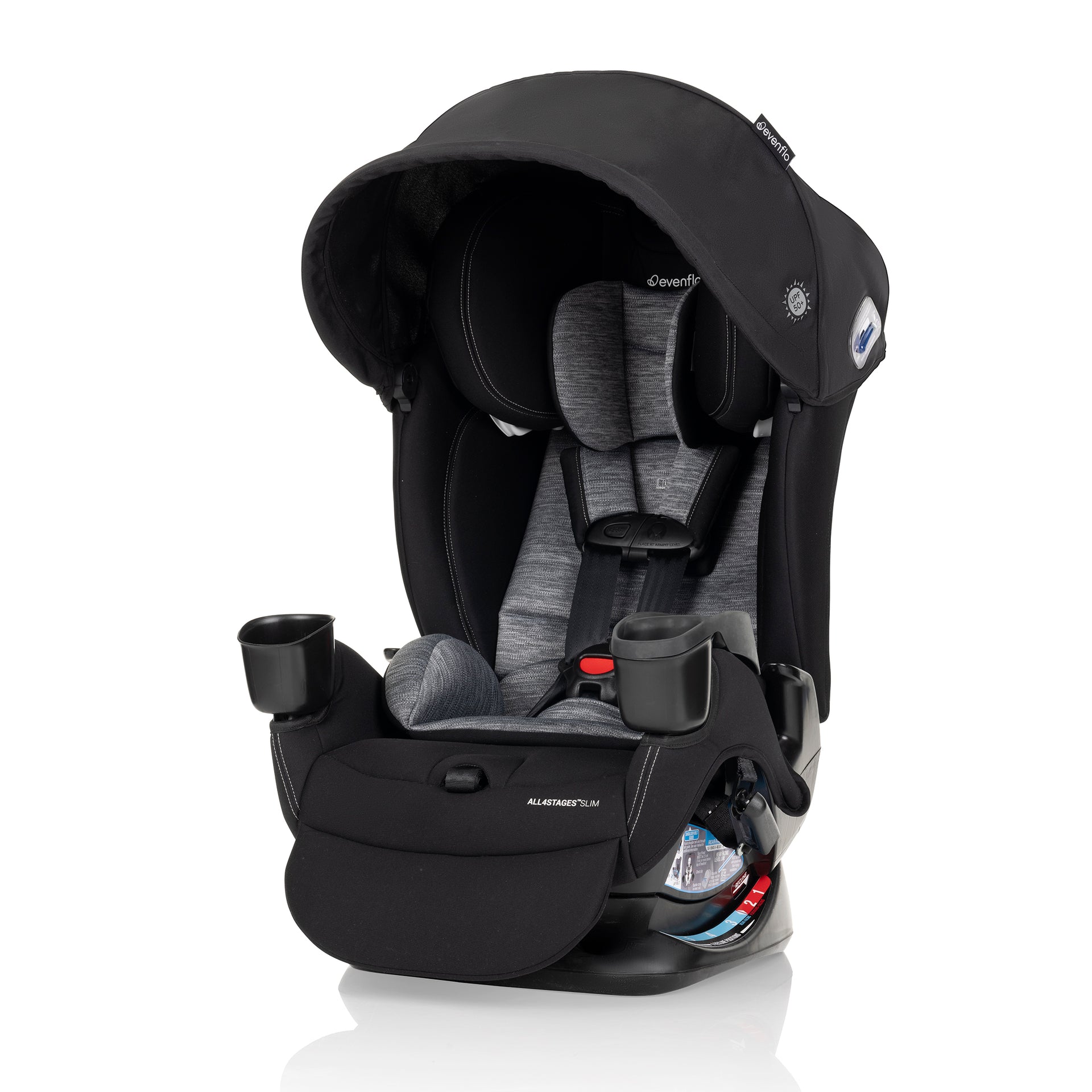 All4Stages Slim Plus Canopy 4-in-1 Convertible Car Seat Howell Black