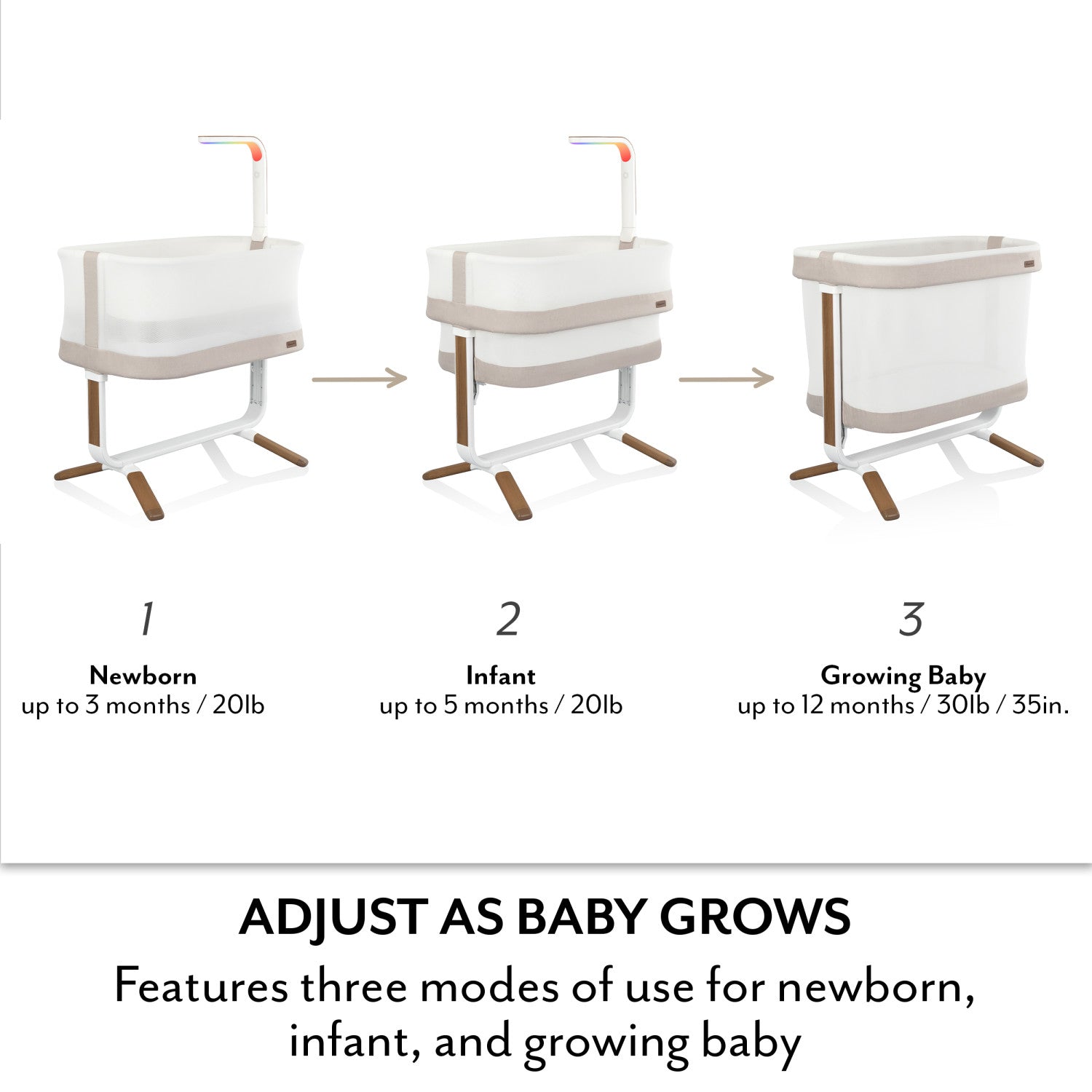 Evenflo Cora™ 3-Level Adjustable Bassinet