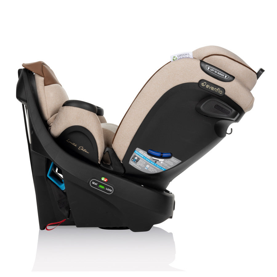 Revolve360 Extend All-in-One Rotational Car Seat with Green & Gentle Fabric side flip