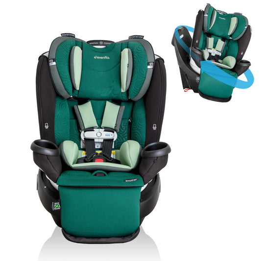 Evenflo Gold Revolve360 Extend All-in-One Rotational Car Seat with Green & Gentle Fabric 