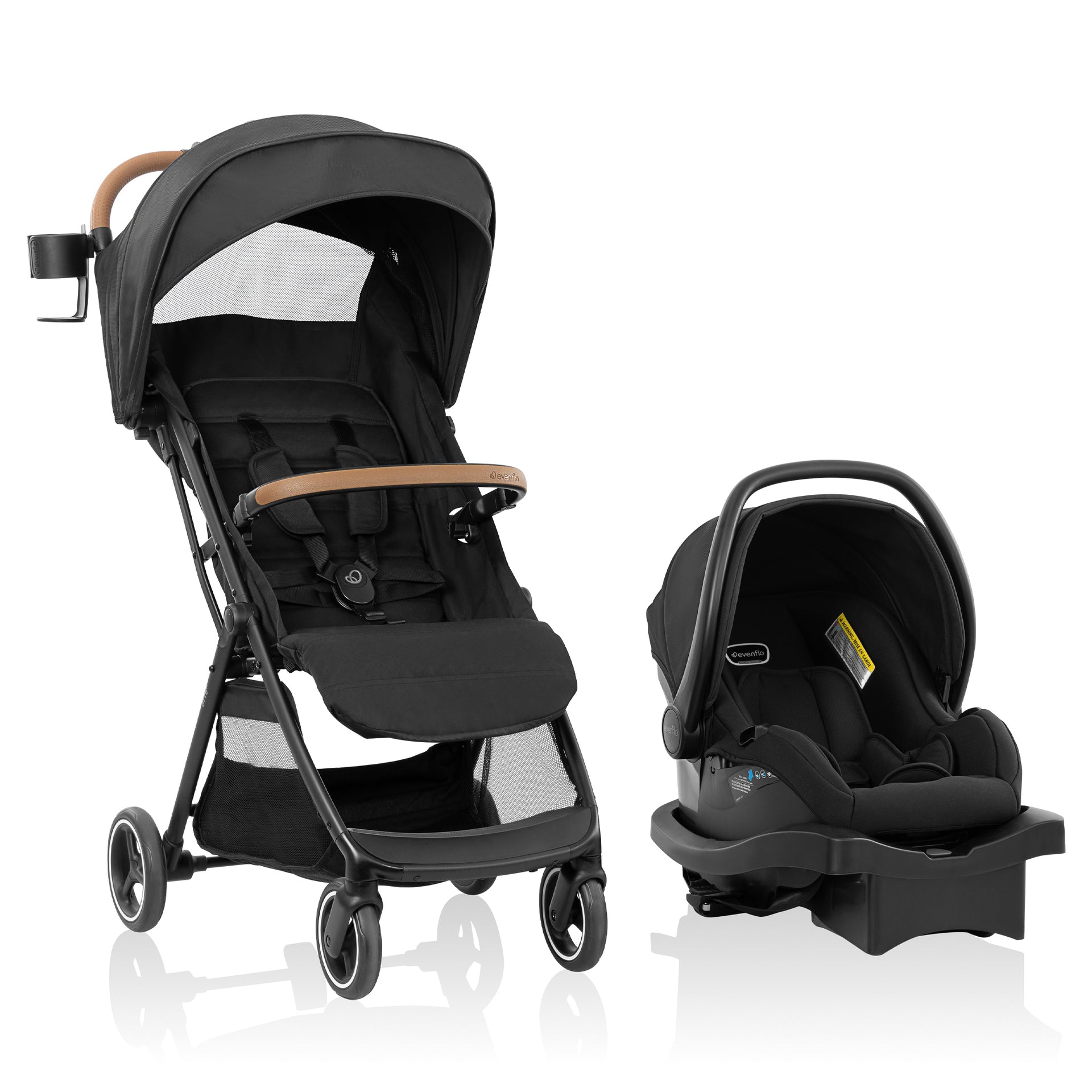Evenflo Otto+ Travel System w/LiteMax Infant Car Seat (Caramel Tan)