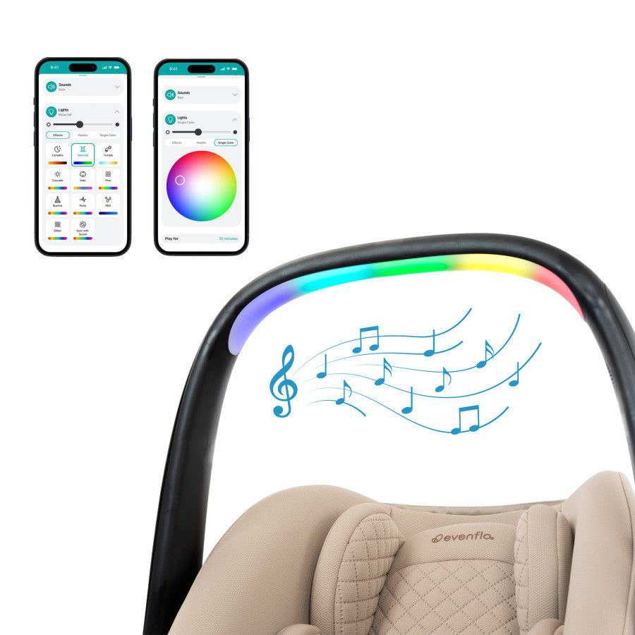 Revolve180 LiteMax NXT Rotational Infant Car Seat with SensorySoothe music 4