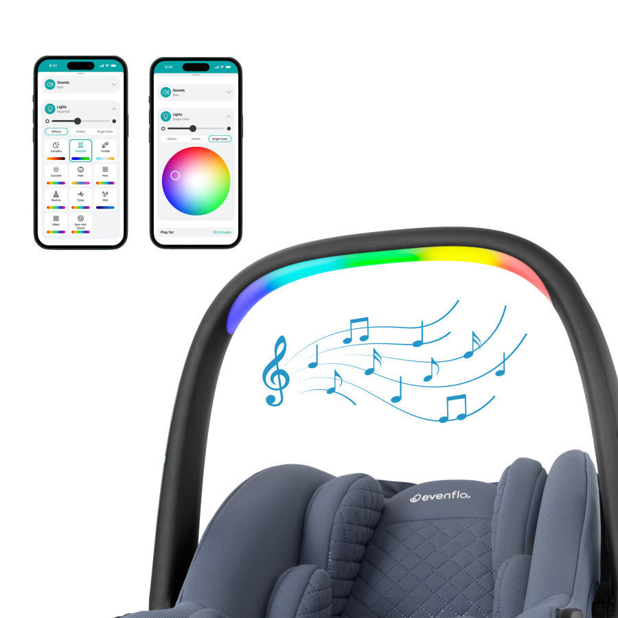 Revolve180 LiteMax NXT Rotational Infant Car Seat with SensorySoothe music 2