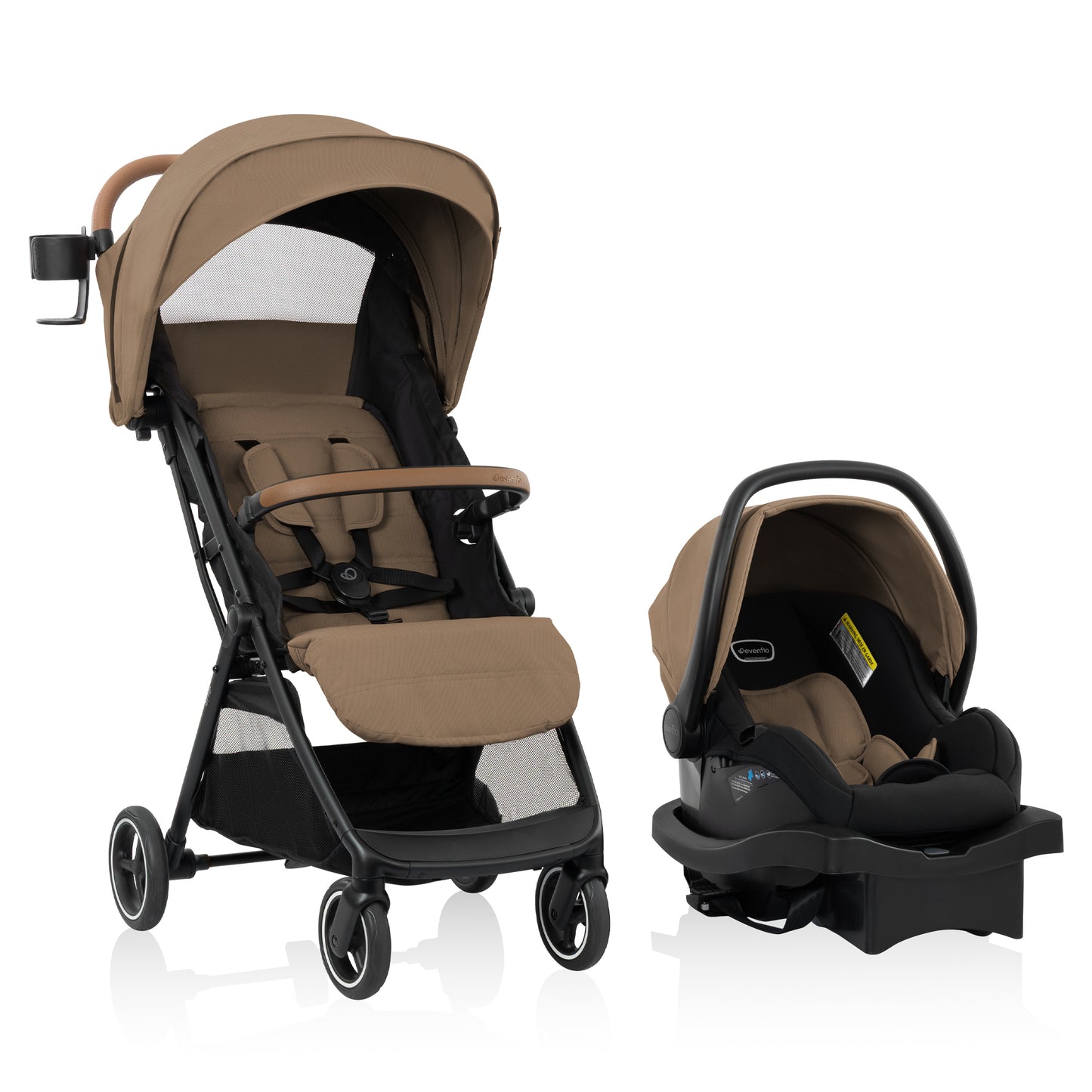 Evenflo Otto+ Travel System w/LiteMax Infant Car Seat (Caramel Tan)