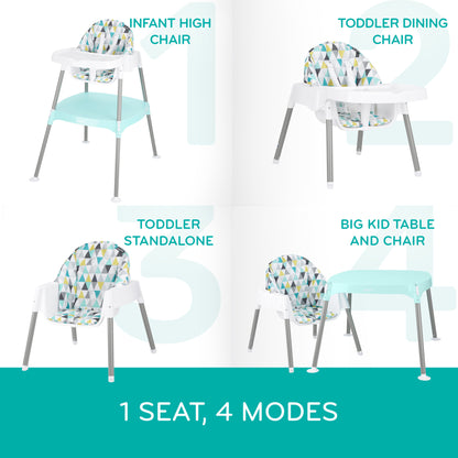 Eat and Grow 4-in-1 Convertible High Chair - Prism Triangles Green