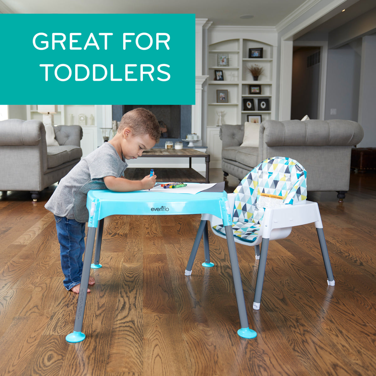 Eat and Grow 4-in-1 Convertible High Chair - Prism Triangles Green