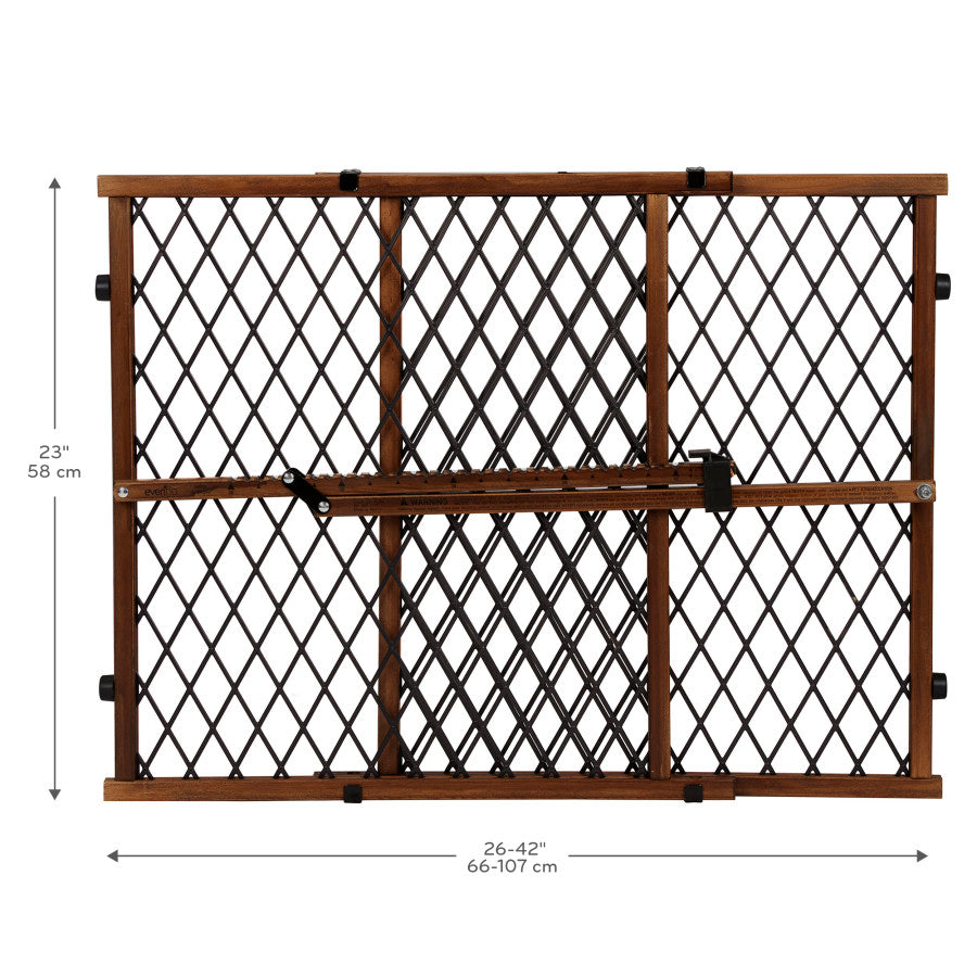 Position & Lock Adjustable Wood Baby Gate