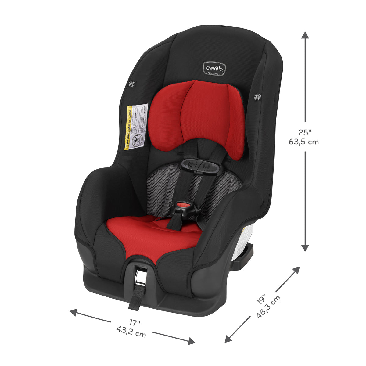Tribute LX Convertible Car Seat dimensions diagram