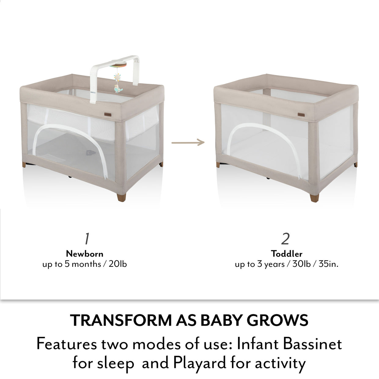 Evenflo Eris™ One-Hand Playard with Bassinet