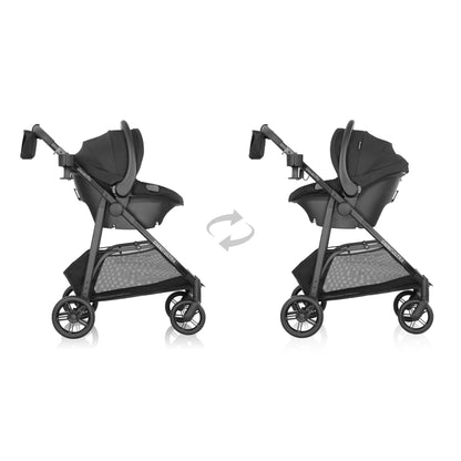 Omni Ultra Travel System with Revolve180 LiteMax NXT Rotational Infant Car Seat Caviar Black