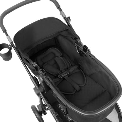 Omni Ultra Travel System with Revolve180 LiteMax NXT Rotational Infant Car Seat Caviar Black top