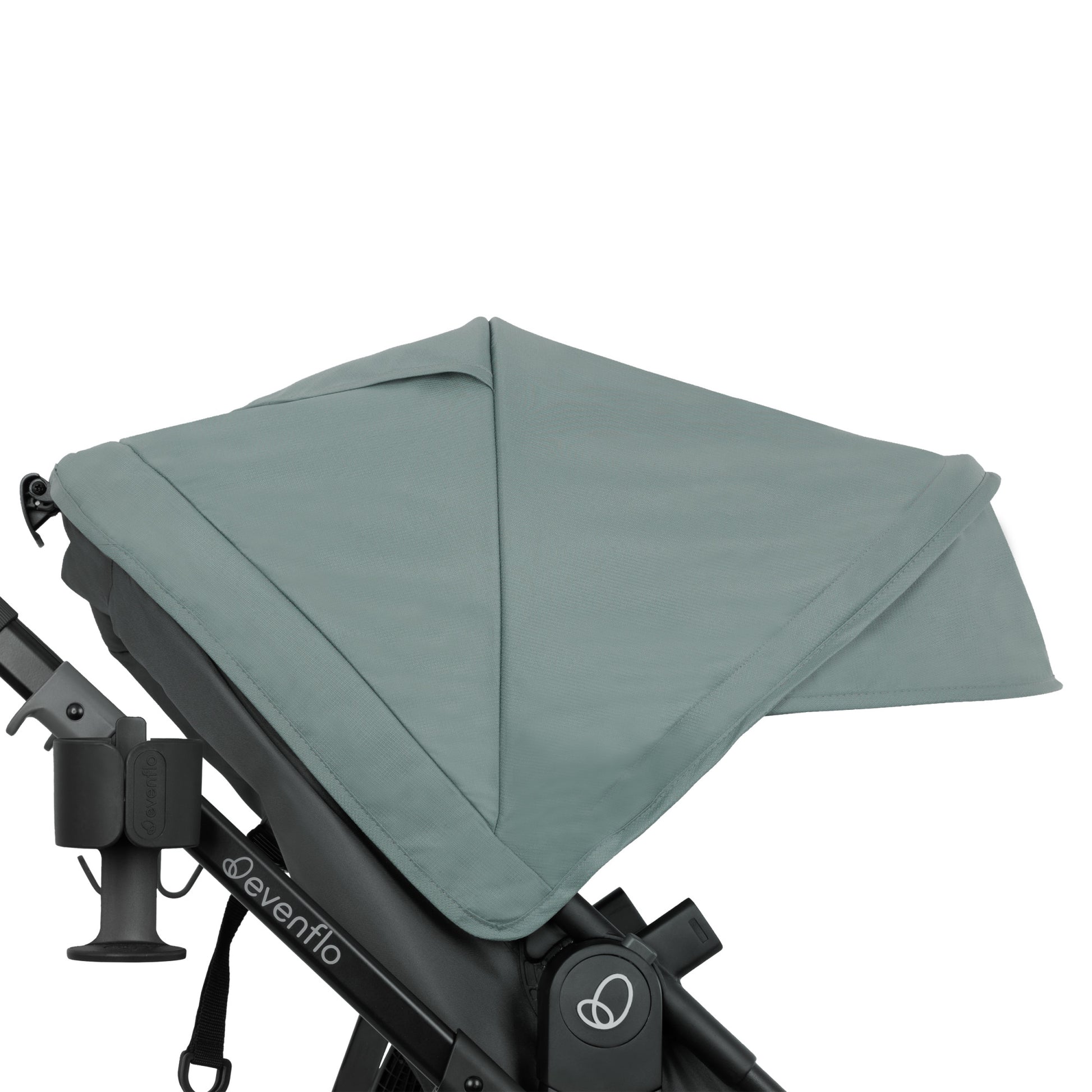 Omni Ultra Travel System with Revolve180 LiteMax NXT Rotational Infant Car Seat Pacific Green canopy