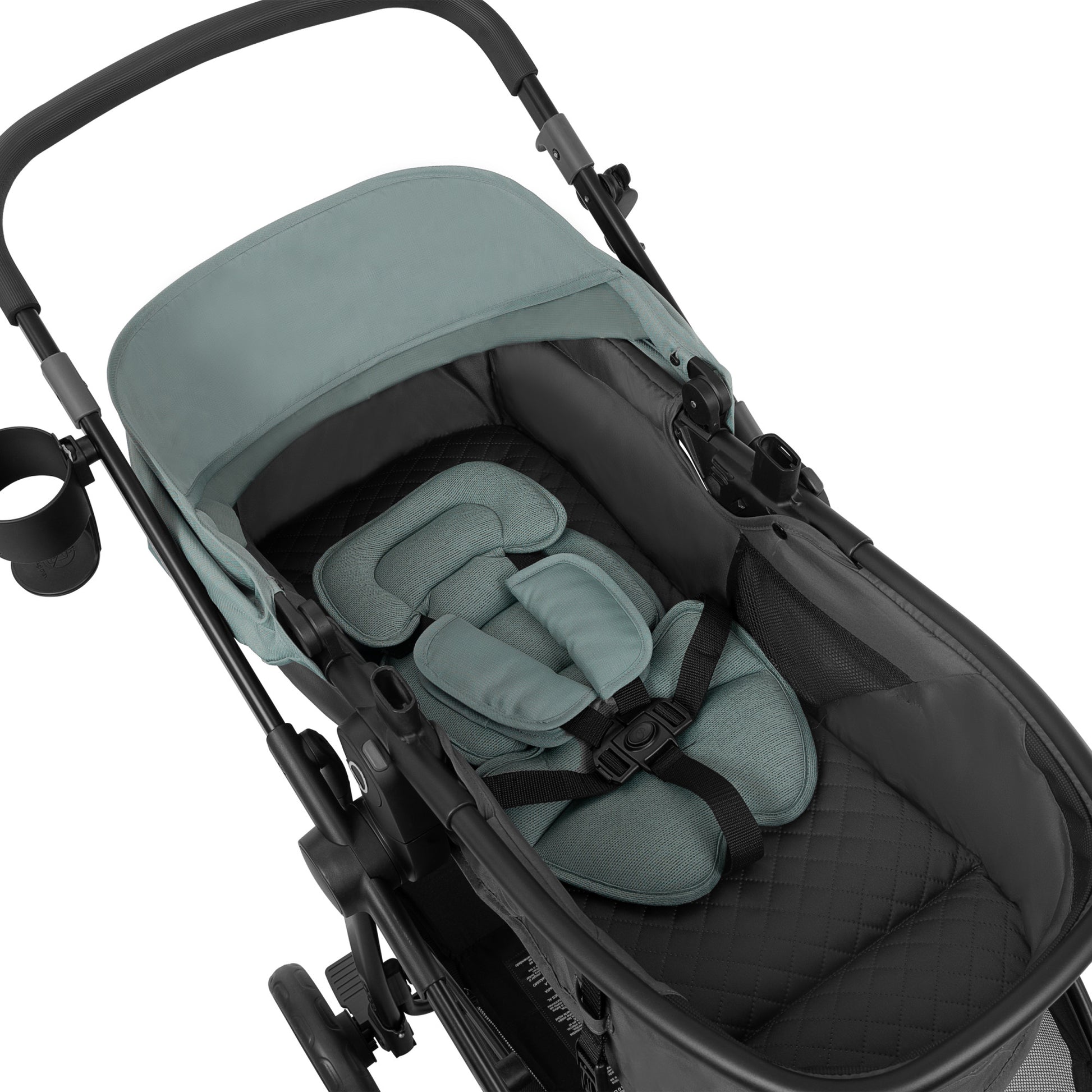 Omni Ultra Travel System with Revolve180 LiteMax NXT Rotational Infant Car Seat Pacific Green top view