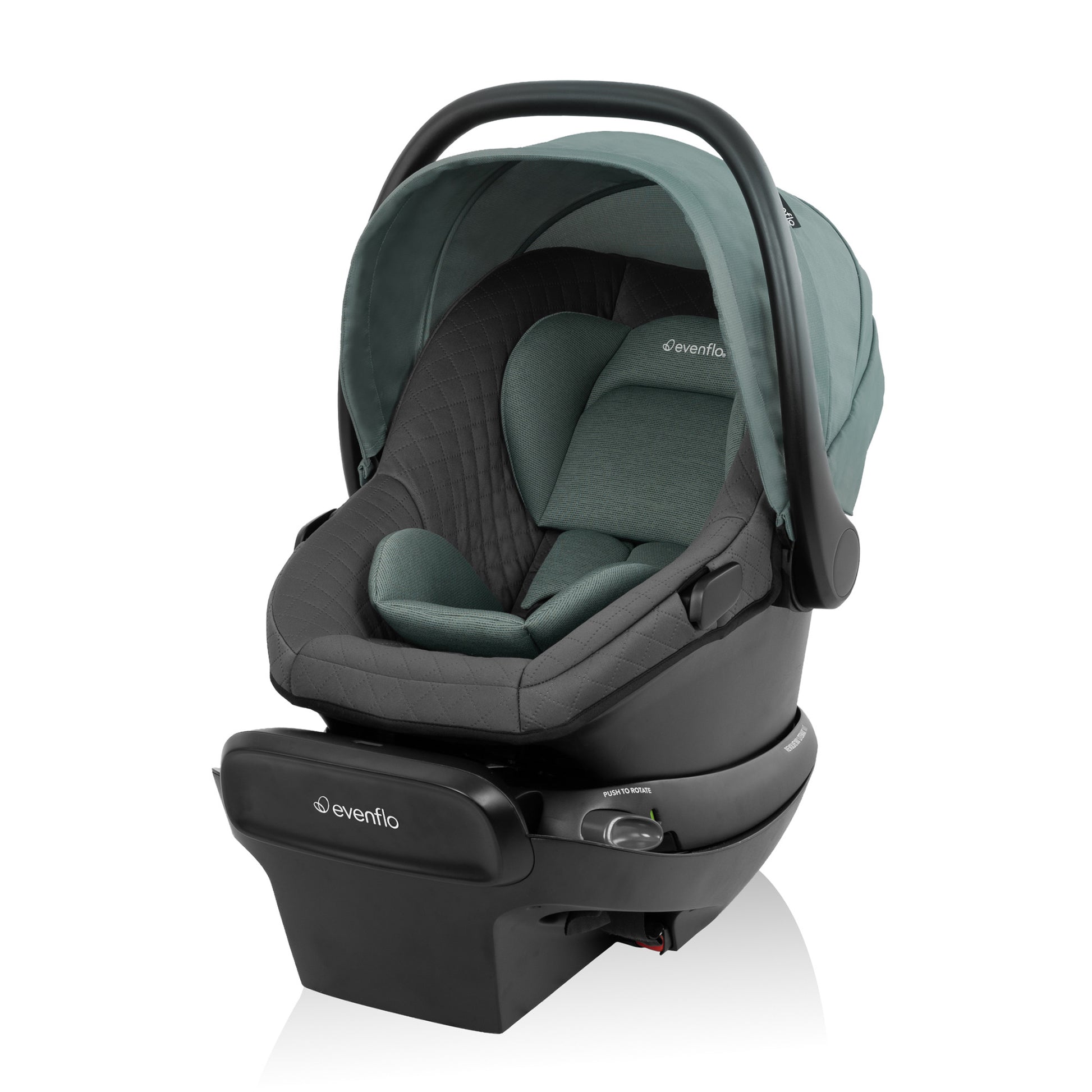 Omni Ultra Travel System with Revolve180 LiteMax NXT Rotational Infant Car Seat Pacific Green side