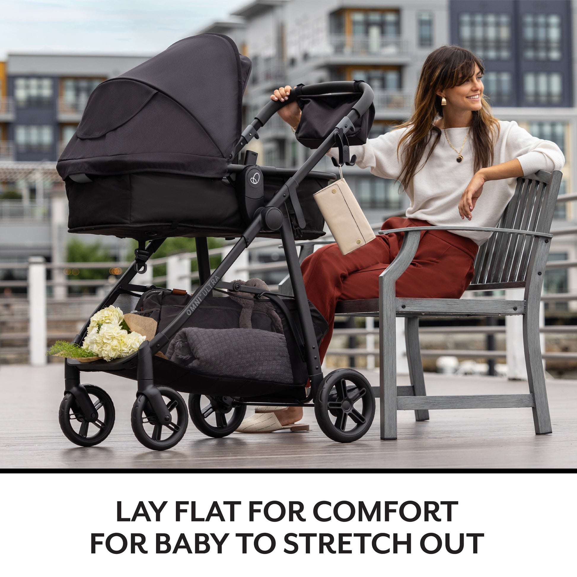 Evenflo Evenflo Omni Ultra Travel System with Revolve180 LiteMax NXT Rotating Preemie and Infant Car Seat