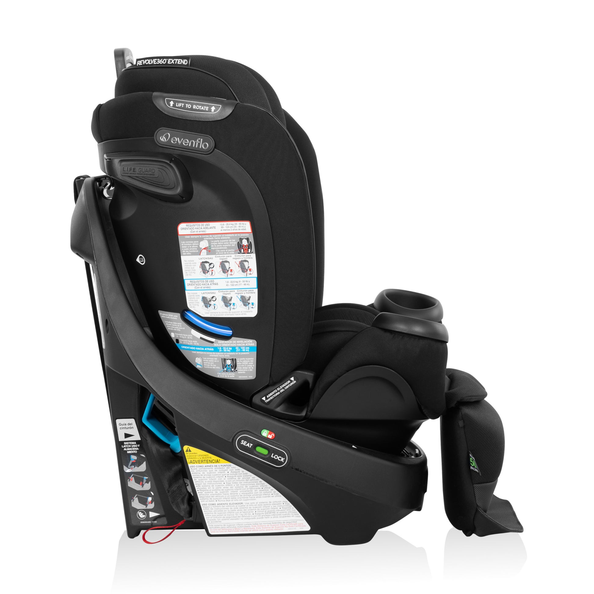 Revolve360 Extend All-in-One Rotating Car Seat with SensorSafe Onyx rotate