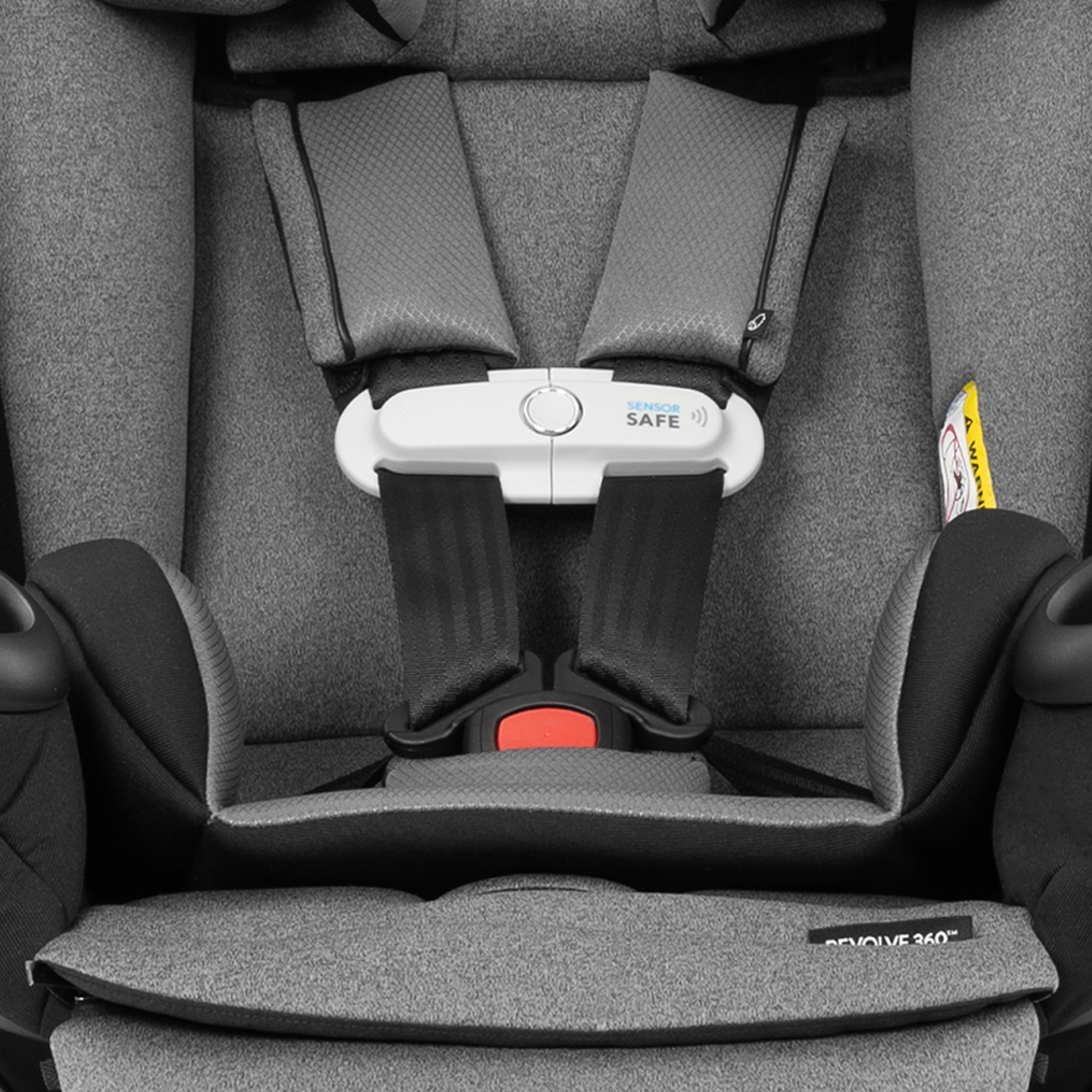 Revolve360 Extend All-in-One Rotating Car Seat with SensorSafe Moonstone Gray seat belt