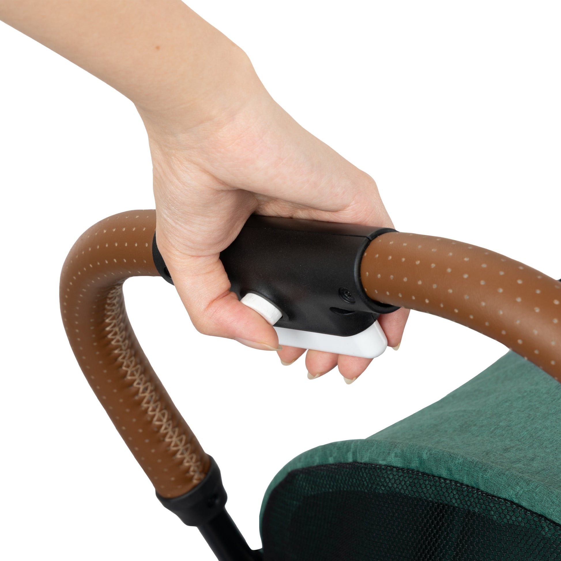 Hummingbird Ultra-Lightweight Carbon Fiber Stroller Caslon Green adjust button