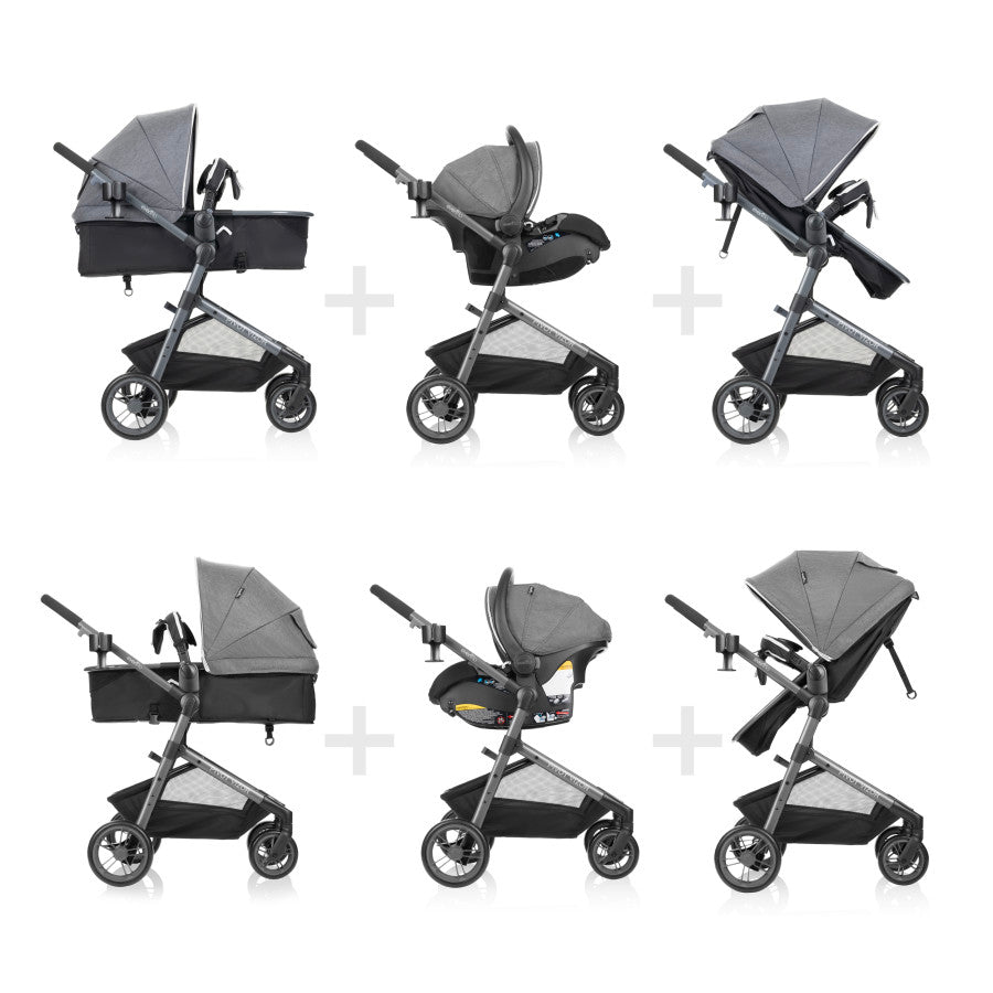 how to fold evenflo stroller pivot Evenflo Pivot Vizor Travel System with LiteMax Infant Car Seat