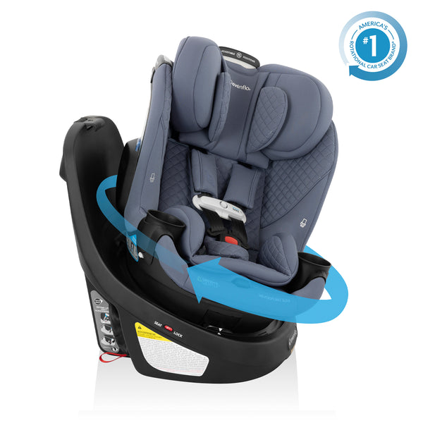 Evenflo Revolve360 Slim 2-in-1 Rotating Car Seat with Green & Gentle Fabric (Travertine)