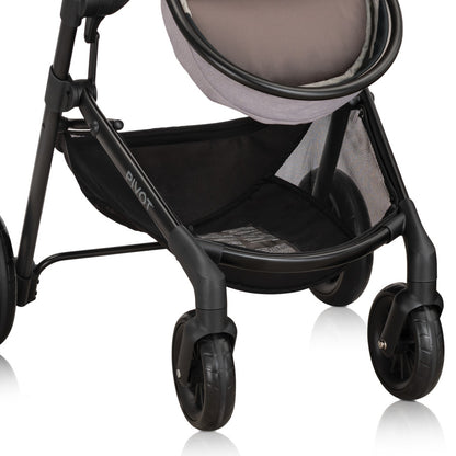 Pivot Modular Travel System with LiteMax Infant Car Seat with Anti-Rebound Bar wheels 1