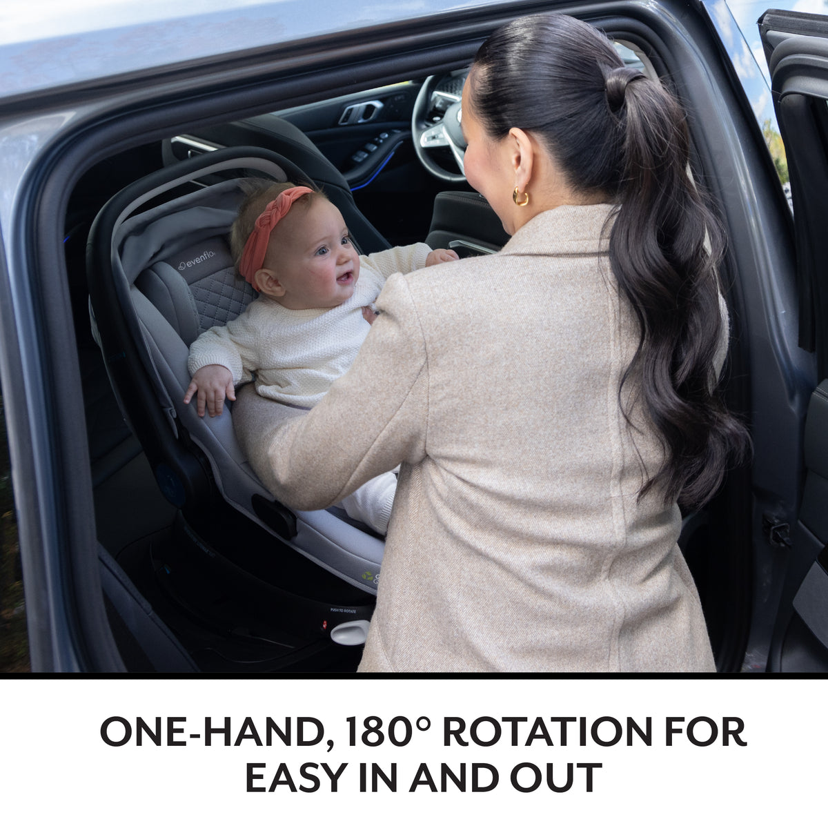 Shyft Intuiti+ Travel System featuring Revolve180 LiteMax™ NXT Rotating Infant Car Seat with SensorySoothe - Quartz