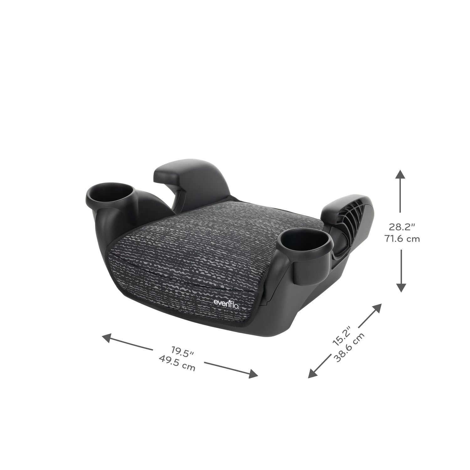 GoTime No Back Booster Car Seat dimensions diagram