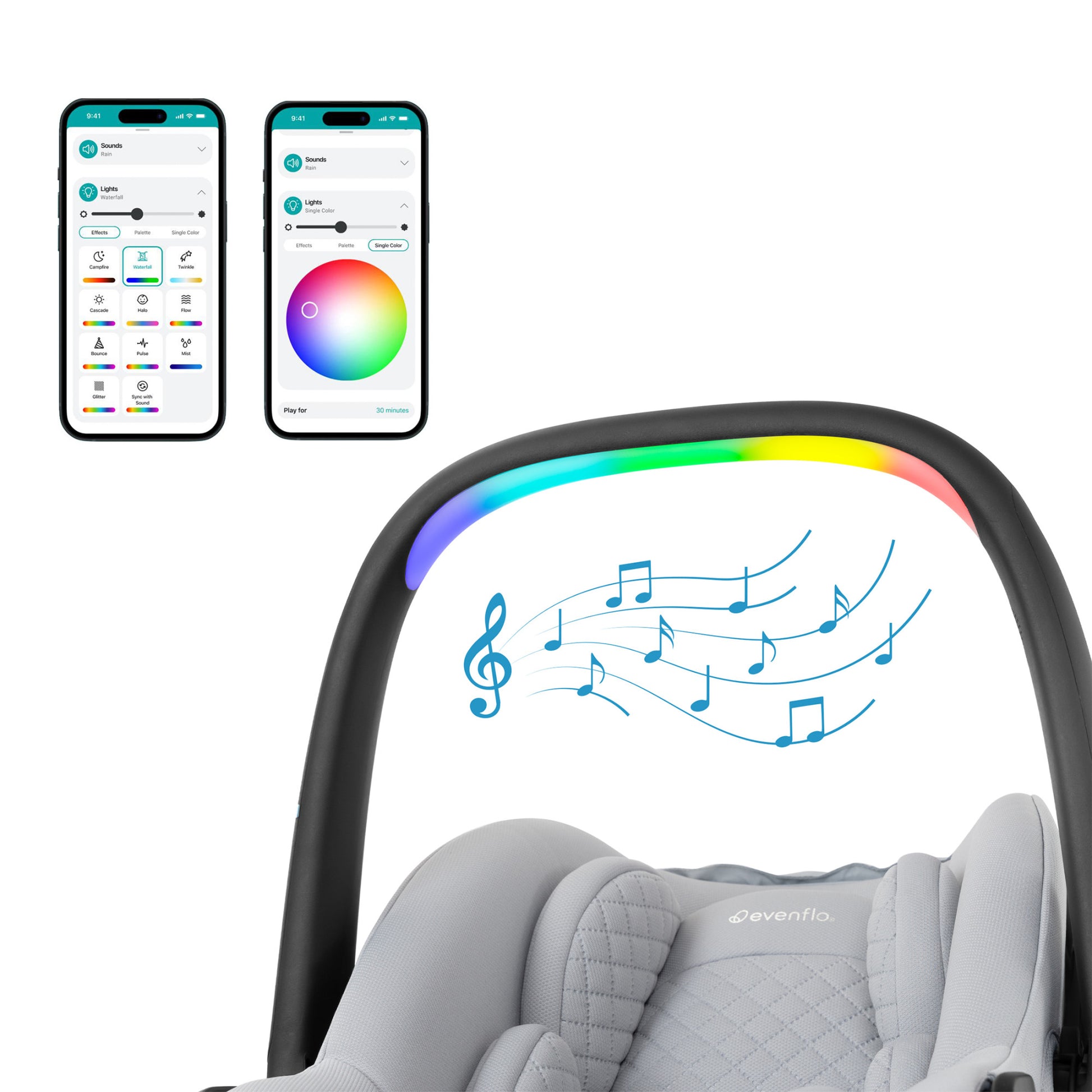 LiteMax NXT Infant Car Seat with SensorySoothe Quartz music